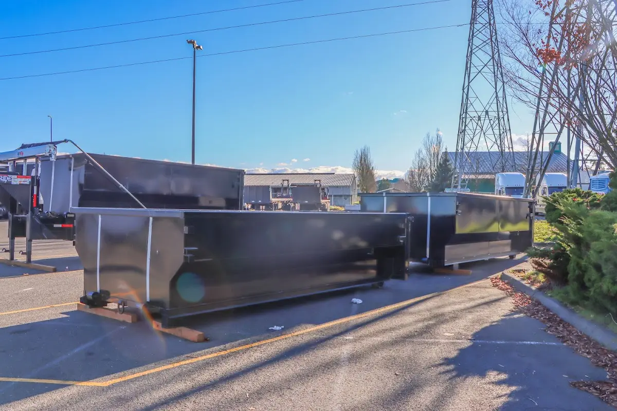 Roll-off dumpster ready for waste disposal at job site for Yard Waste Dumpster Rental in Owensboro